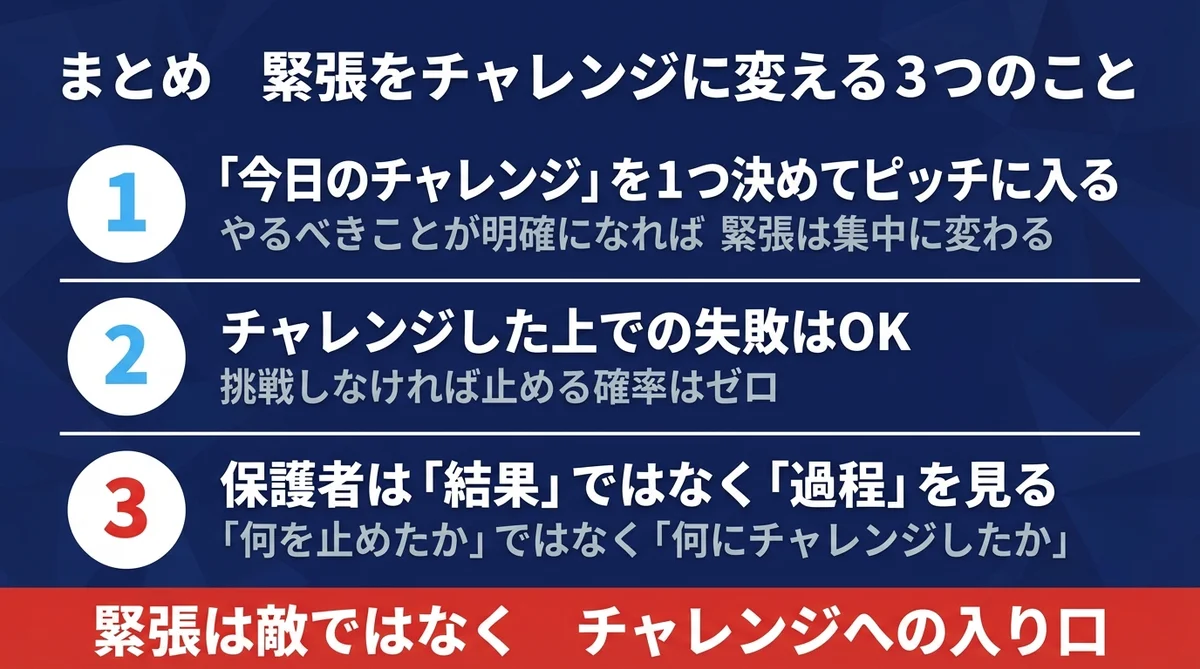 まとめ 緊張をチャレンジに変える3つのこと