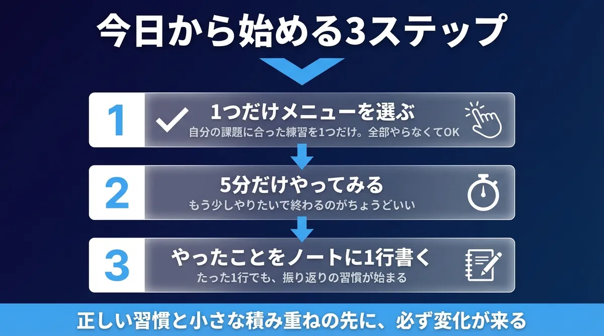 まとめ｜今日から始める3ステップ - キーパー家練習