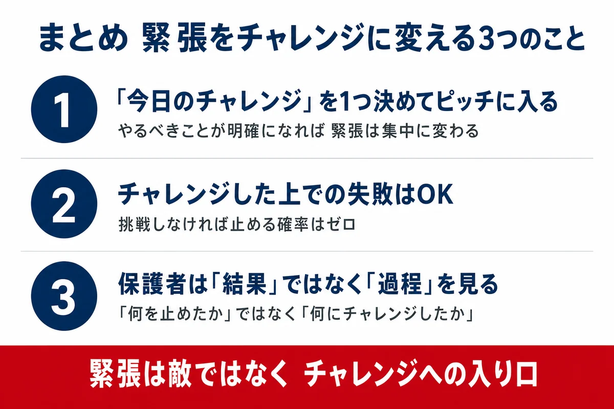 まとめ 緊張をチャレンジに変える3つのこと