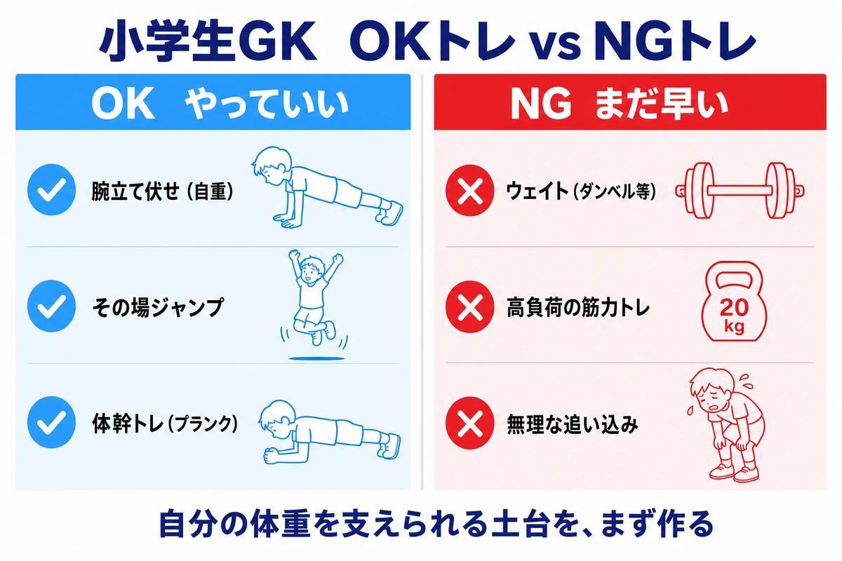 小学生GK OKトレ vs NGトレ 自分の体重を支えられる土台を作る