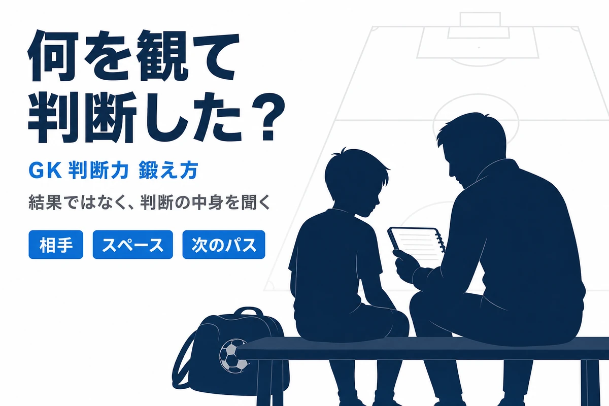 試合後に保護者がGKへ何を観て判断したかを聞く振り返り場面